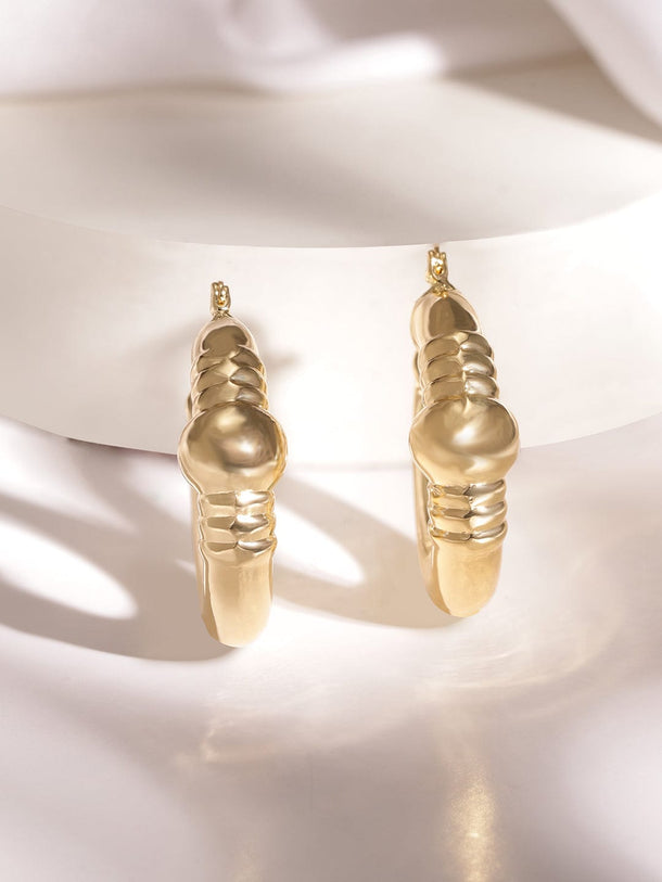 18k Gold plated Tarnish free water proof Infinite Iris hoop Earring Earrings