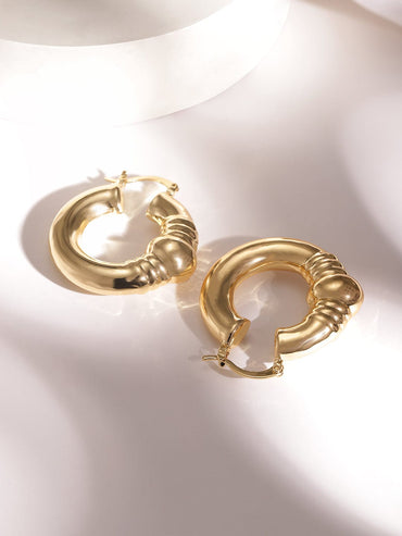 18k Gold plated Tarnish free water proof Infinite Iris hoop Earring Earrings