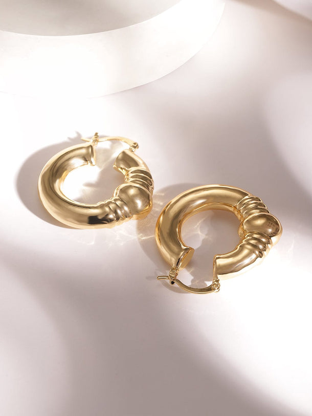 18k Gold plated Tarnish free water proof Infinite Iris hoop Earring Earrings