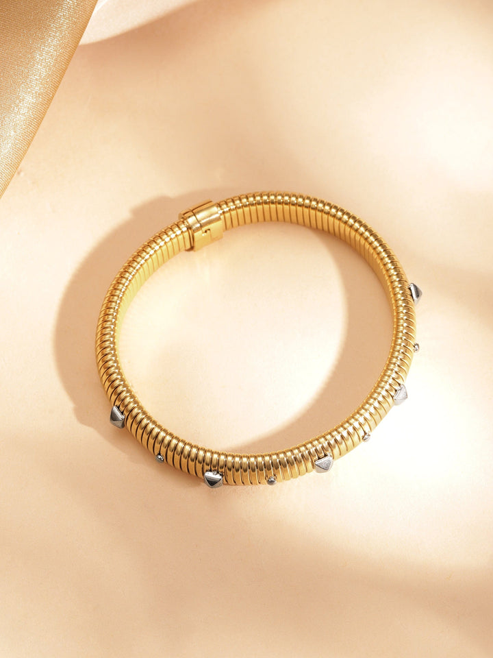 18k Gold Plated  water proof Stainless Twilight Spiral  of shimmer  with star shine bracelet Earrings