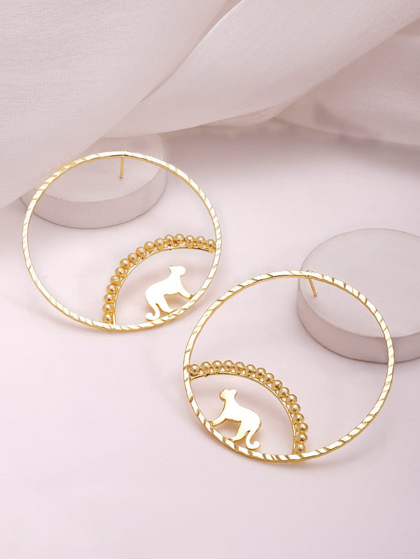 18KT Gold Plated Brass Circular Hoop Earrings Hoop Earrings