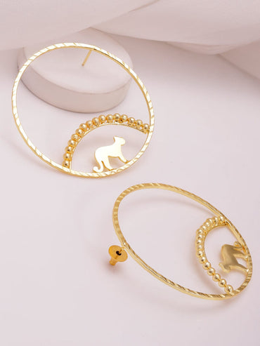 18KT Gold Plated Brass Circular Hoop Earrings Hoop Earrings