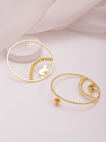 18KT Gold Plated Brass Circular Hoop Earrings Hoop Earrings