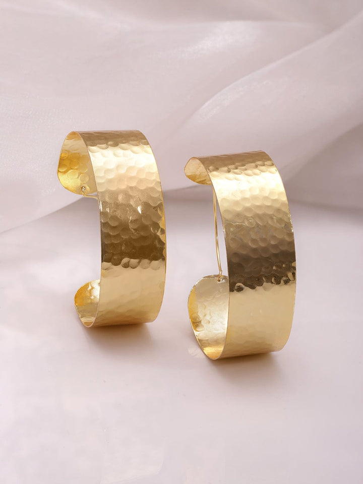 18KT Gold Plated Brass Intricate Hoop Earrings Hoop Earrings