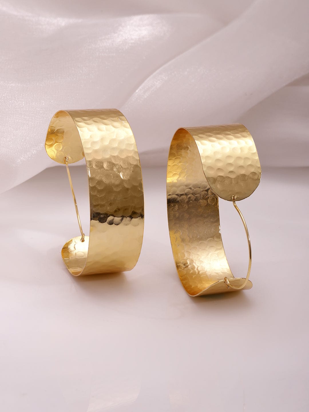 18KT Gold Plated Brass Intricate Hoop Earrings Hoop Earrings