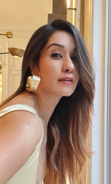 18KT Gold Plated Brass Intricate Hoop Earrings Hoop Earrings