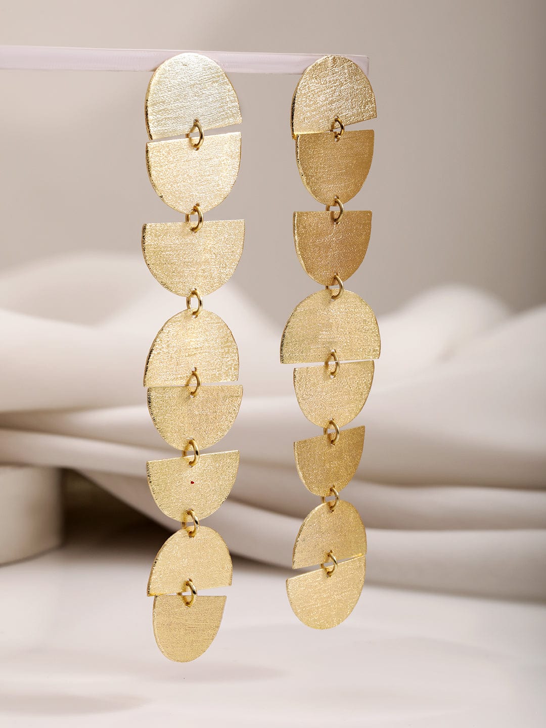 18KT Gold Plated Brass Linked Drop Earrings Earrings