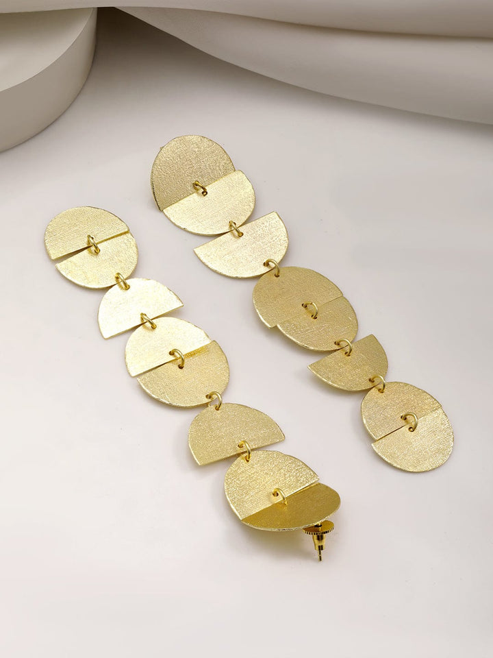 18KT Gold Plated Brass Linked Drop Earrings Earrings