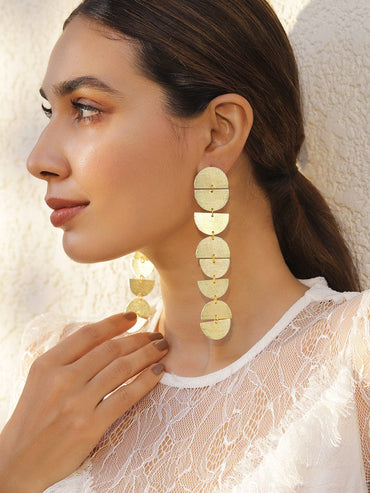 18KT Gold Plated Brass Linked Drop Earrings Earrings