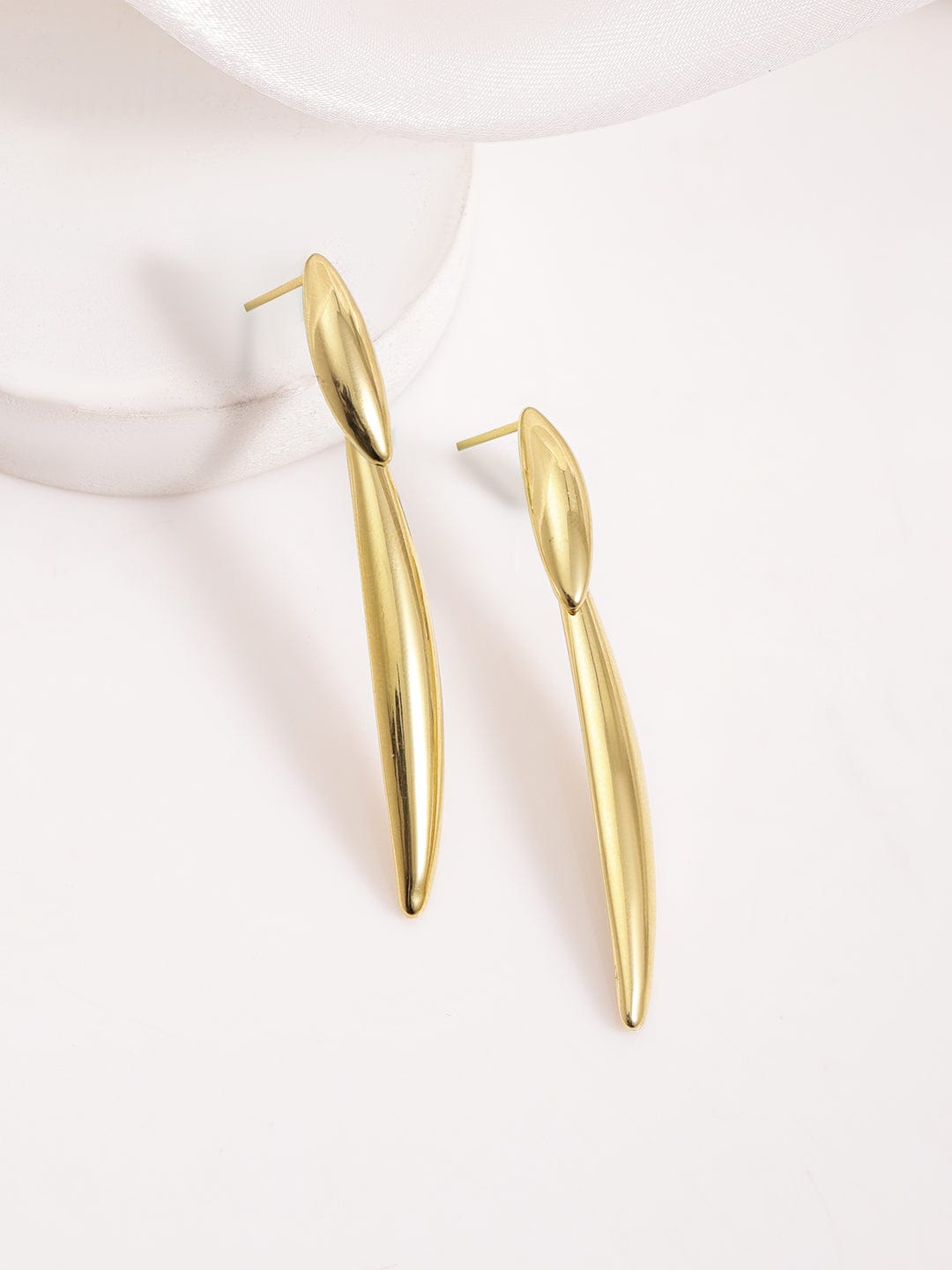 18KT Gold Plated Stainles Steel Tarnish Free Waterproof Demi-Fine Drop Earrings