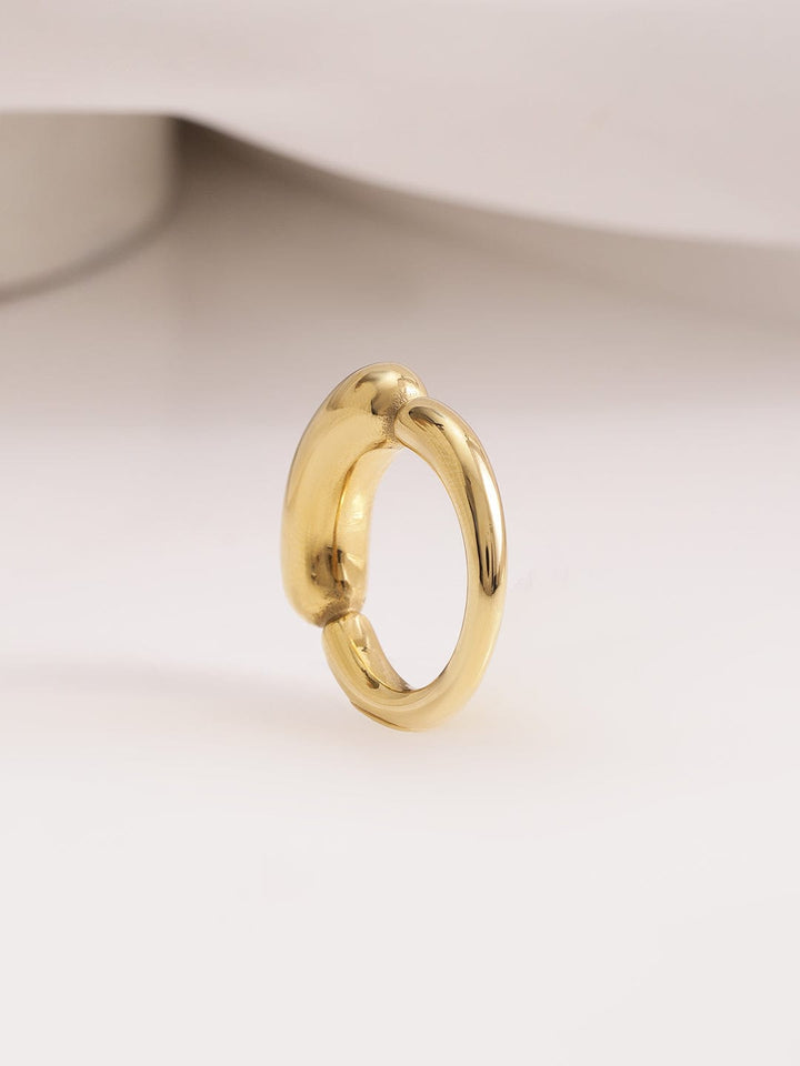 18KT Gold Plated Stainles Steel  Tarnish Free Waterproof Demi-Fine Finger Ring Ring