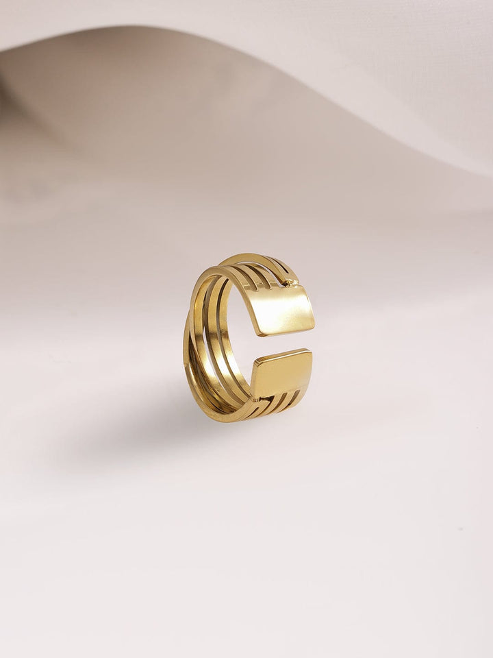 18KT Gold Plated Stainles Steel  Tarnish Free Waterproof Demi-Fine Finger Ring Rings