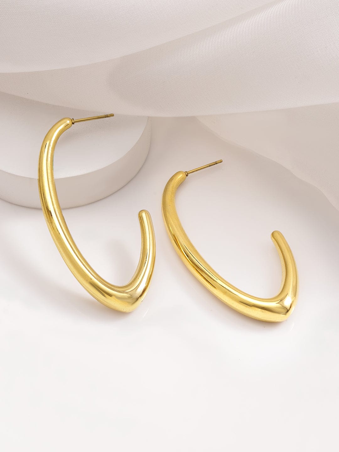 18KT Gold Plated Stainles Steel  Tarnish Free Waterproof Demi-Fine Hoop  Earrings RV30EH404882 Hoop