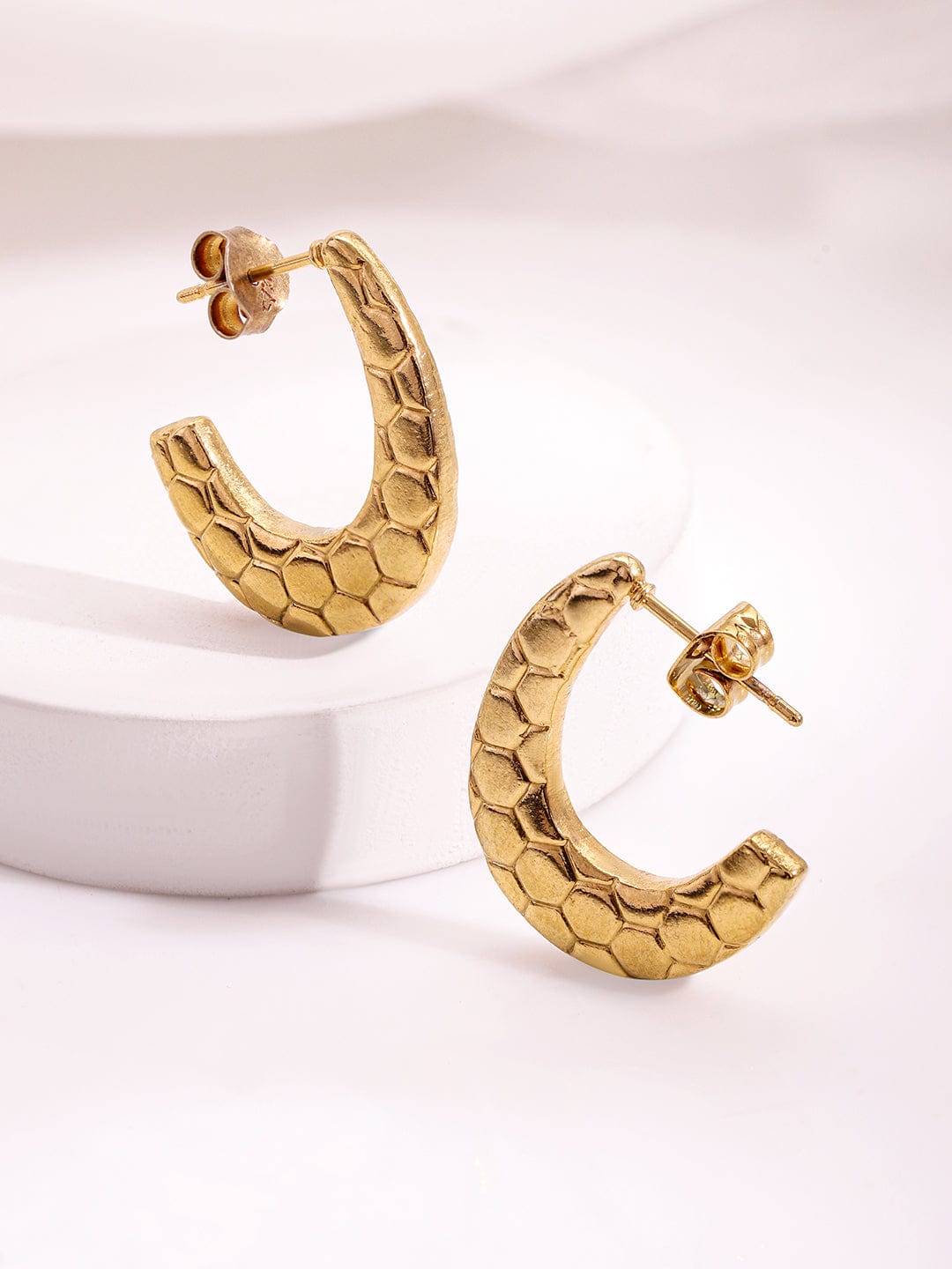 18KT Gold Plated Stainless Steel Tarnish-Free Water Proof Demi-Fine Hoop Earrings Hoop Earrings