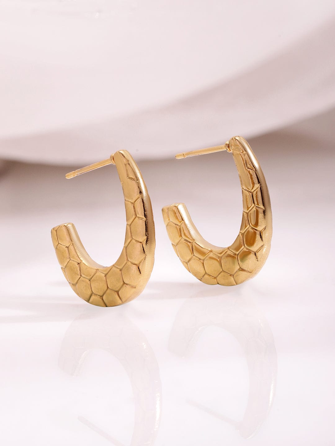 18KT Gold Plated Stainless Steel Tarnish-Free Water Proof Demi-Fine Hoop Earrings Hoop Earrings