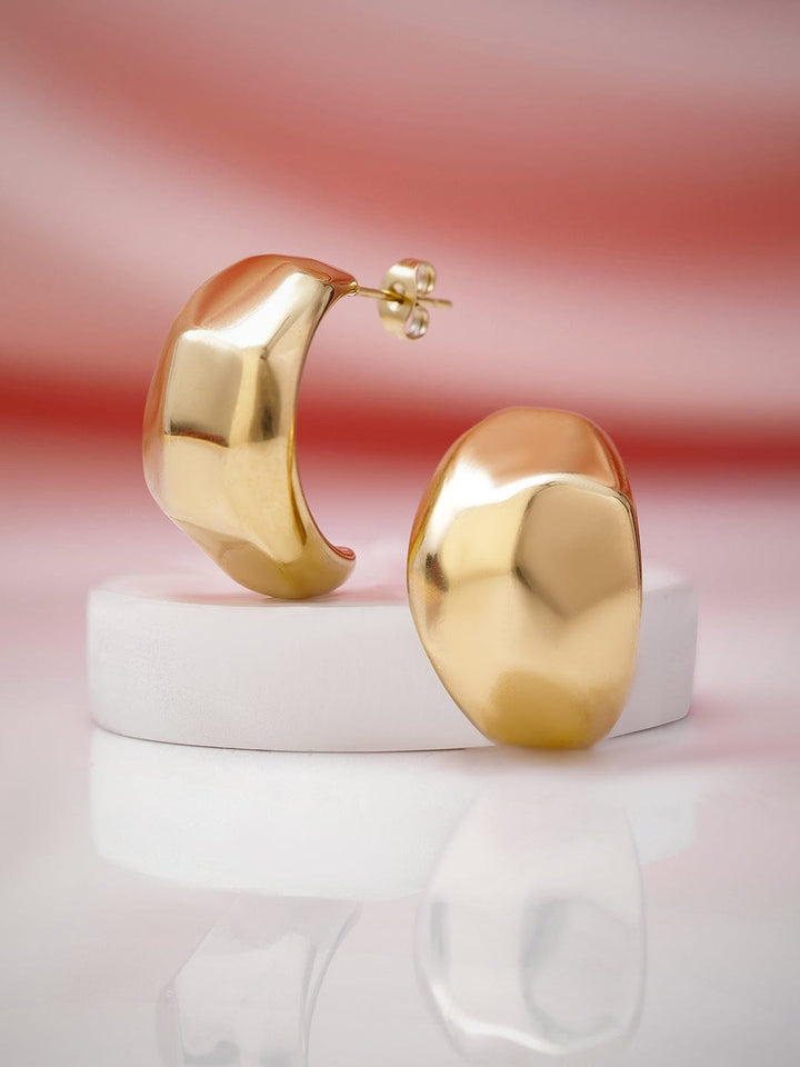 18KT Gold Plated Stainless Steel Tarnish-Free Waterproof Bold Stud Earrings Stud Earrings