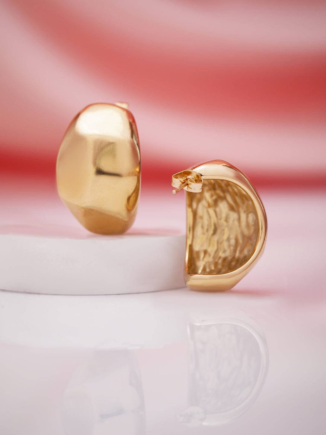 18KT Gold Plated Stainless Steel Tarnish-Free Waterproof Bold Stud Earrings Stud Earrings