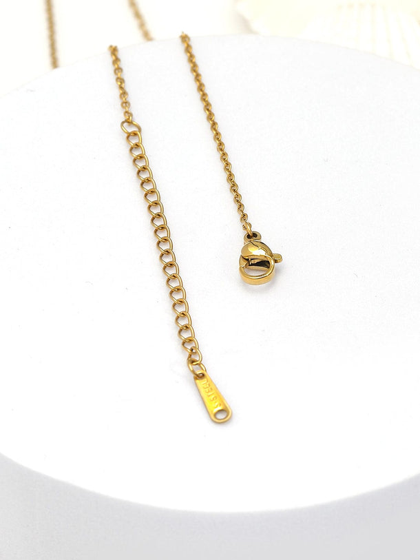18KT Gold Plated Stainless Steel Tarnish-Free Waterproof Bow Pendant Necklace Necklace and Chains