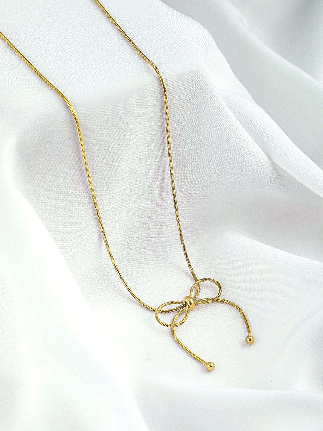 18KT Gold Plated Stainless Steel Tarnish-Free Waterproof Demi-Fine Bowknot Necklace Necklace & chain