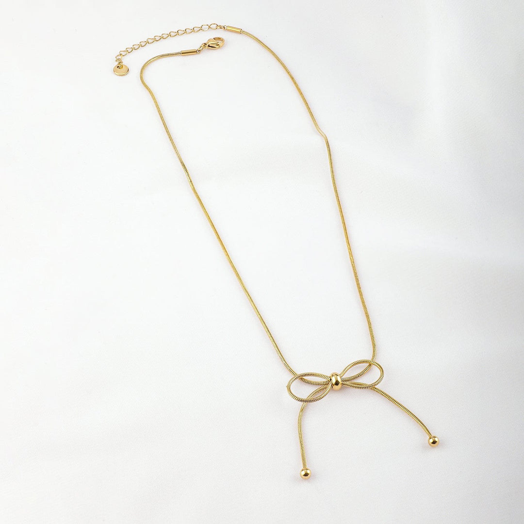 18KT Gold Plated Stainless Steel Tarnish-Free Waterproof Demi-Fine Bowknot Necklace Necklace & chain