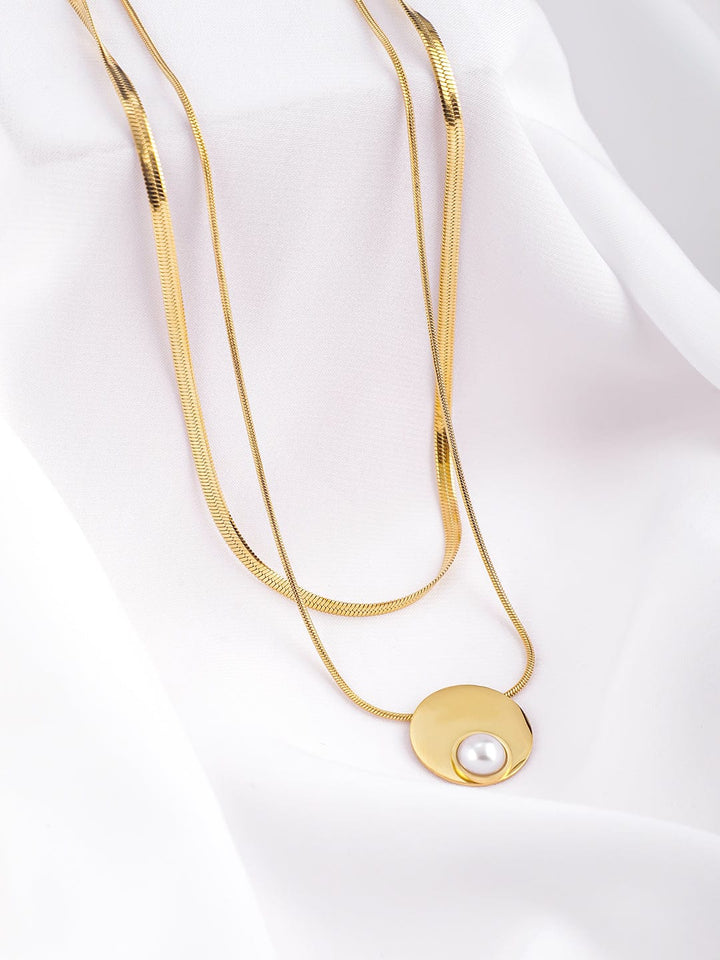 18KT Gold Plated Stainless Steel Tarnish-Free Waterproof Demi-Fine Double-Layer Necklace Necklace & chain