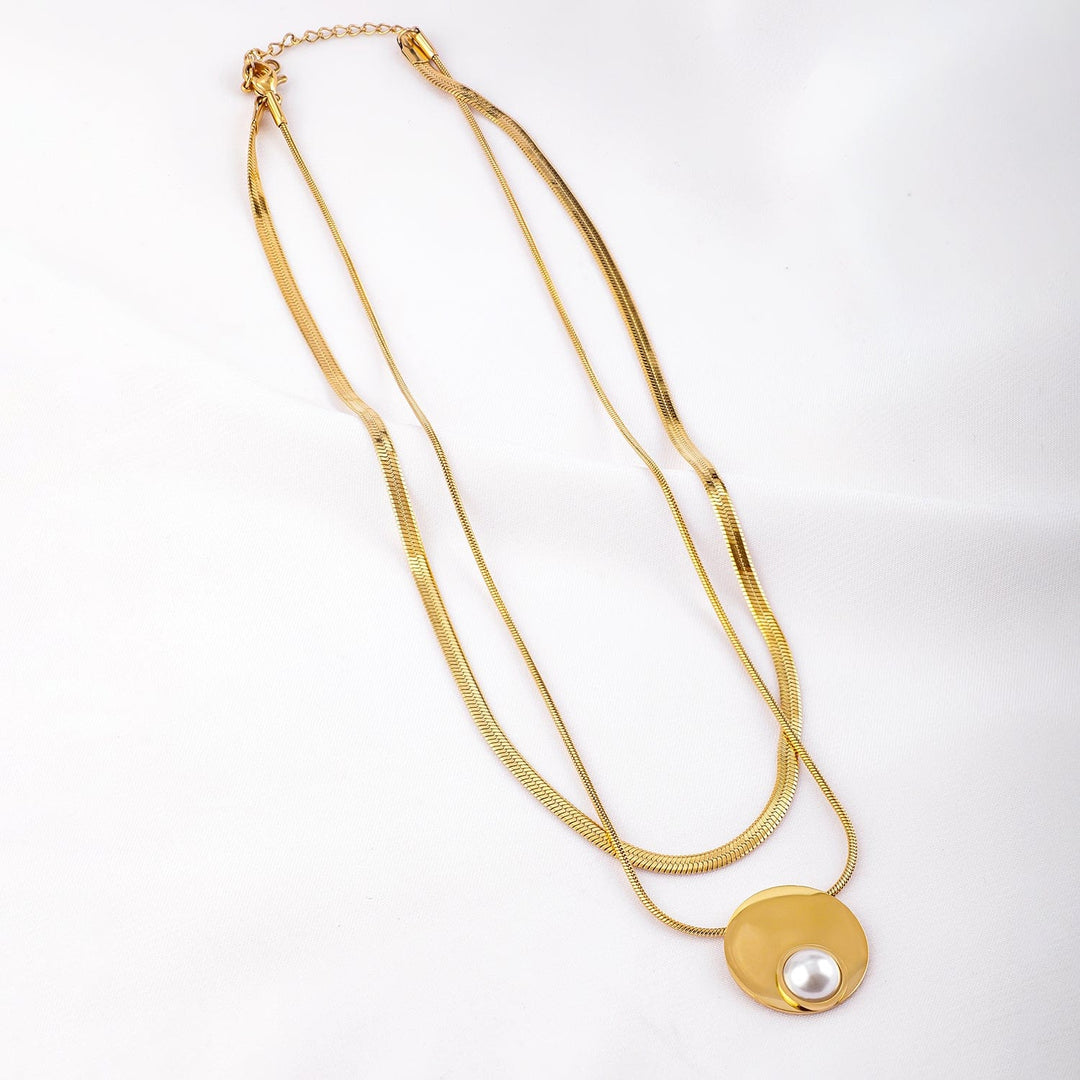 18KT Gold Plated Stainless Steel Tarnish-Free Waterproof Demi-Fine Double-Layer Necklace Necklace & chain