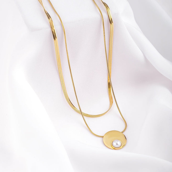 18KT Gold Plated Stainless Steel Tarnish-Free Waterproof Demi-Fine Double-Layer Necklace Necklace & chain