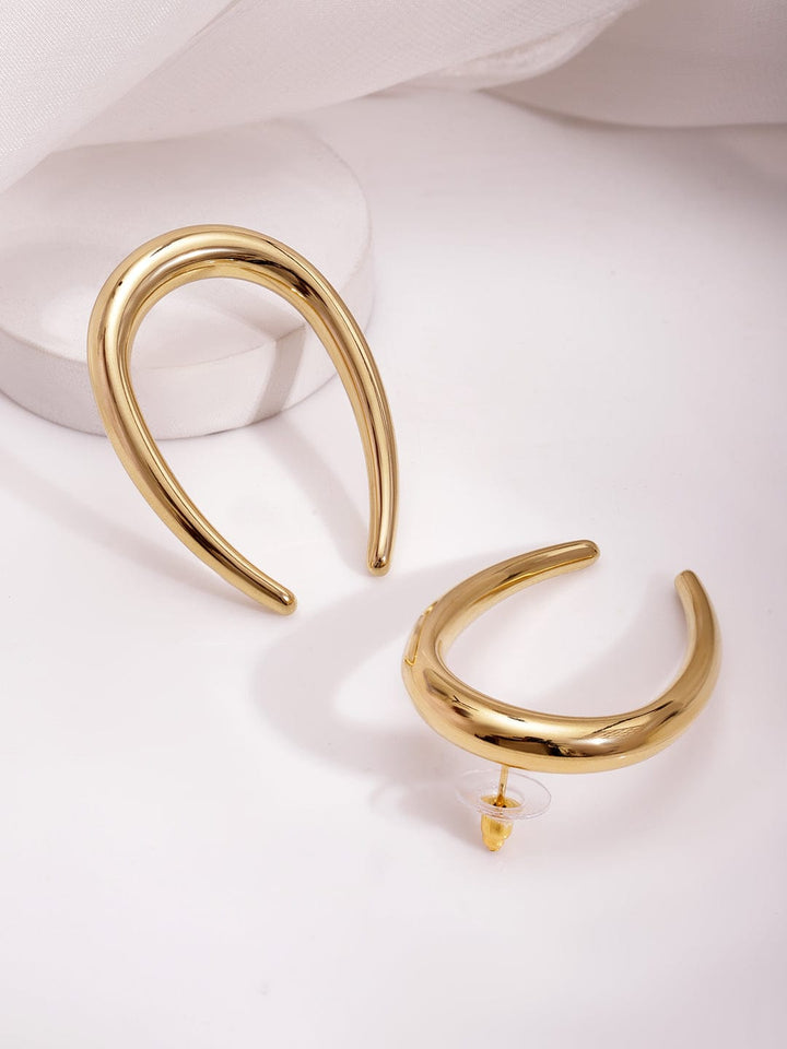 18KT Gold Plated Stainless Steel  Tarnish Free Waterproof Demi-Fine Hoop Earrings Hoop