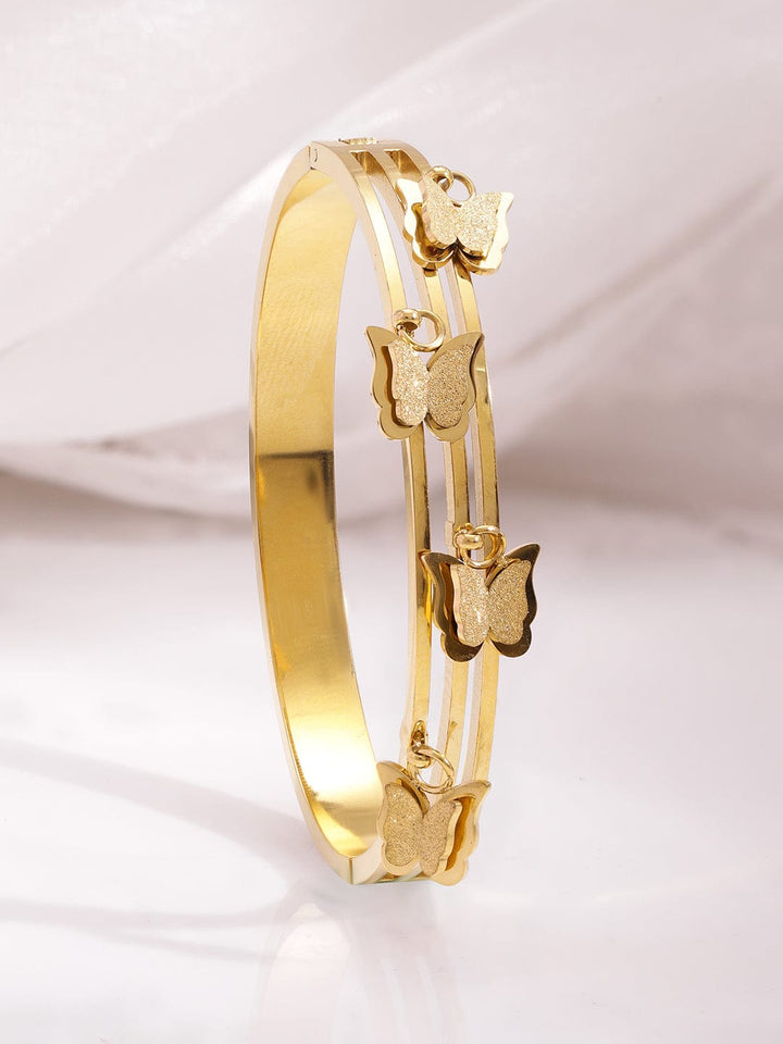 18KT Gold Plated Stainless Steel  Tarnish Free Waterproof Demi-Fine Kada Bracelet Kada Bracelet