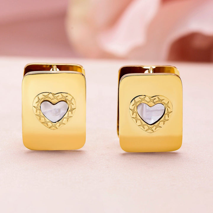 18KT Gold Plated Stainless Steel Tarnish-Free Waterproof Heart Hoop Earrings Earrings