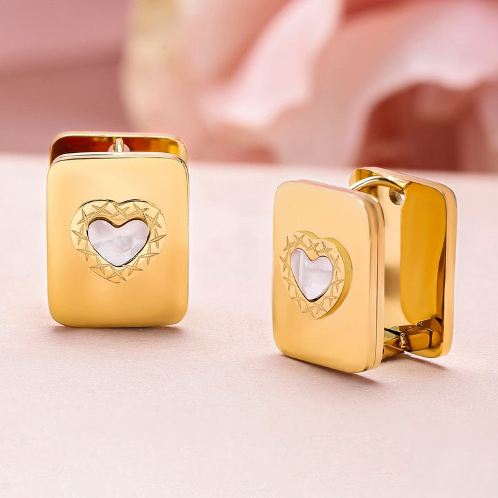 18KT Gold Plated Stainless Steel Tarnish-Free Waterproof Heart Hoop Earrings Earrings