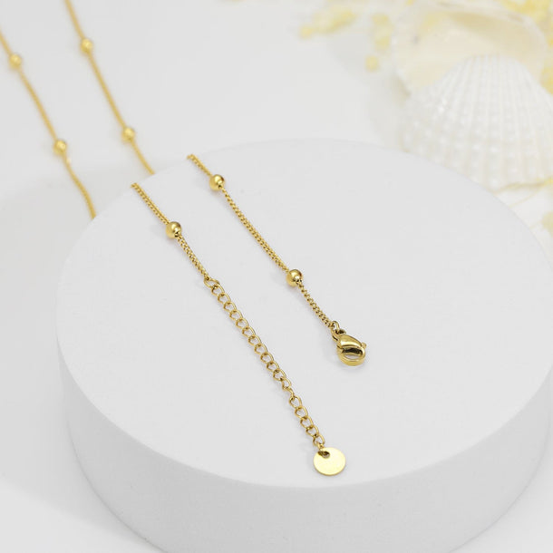 18KT Gold Plated Stainless Steel Tarnish-Free Waterproof Heart Link Necklace Necklace and Chains