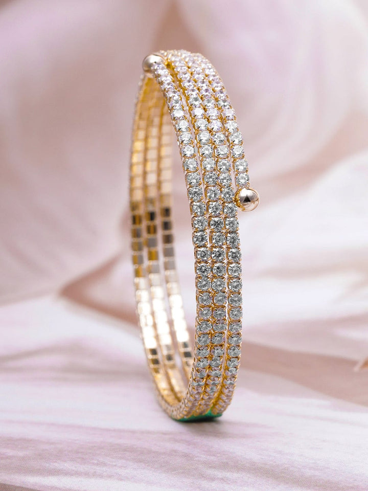 22K Gold Plated AD & Cubic Zirconia Studded Bracelet Bracelet