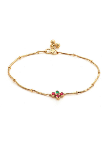 22K Gold plated beaded Sleek anklets Accessories 
