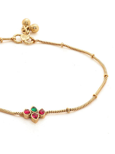 22K Gold plated beaded Sleek anklets Accessories 