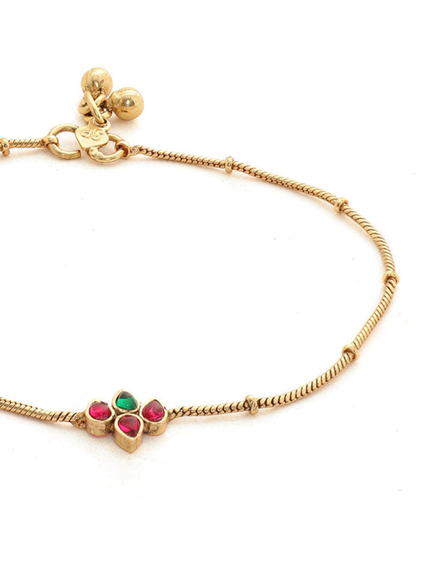 22K Gold plated beaded Sleek anklets Accessories 