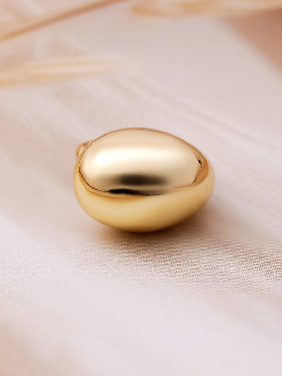 22K Gold-Plated Bold Dome Statement Openable Ring Finger Ring