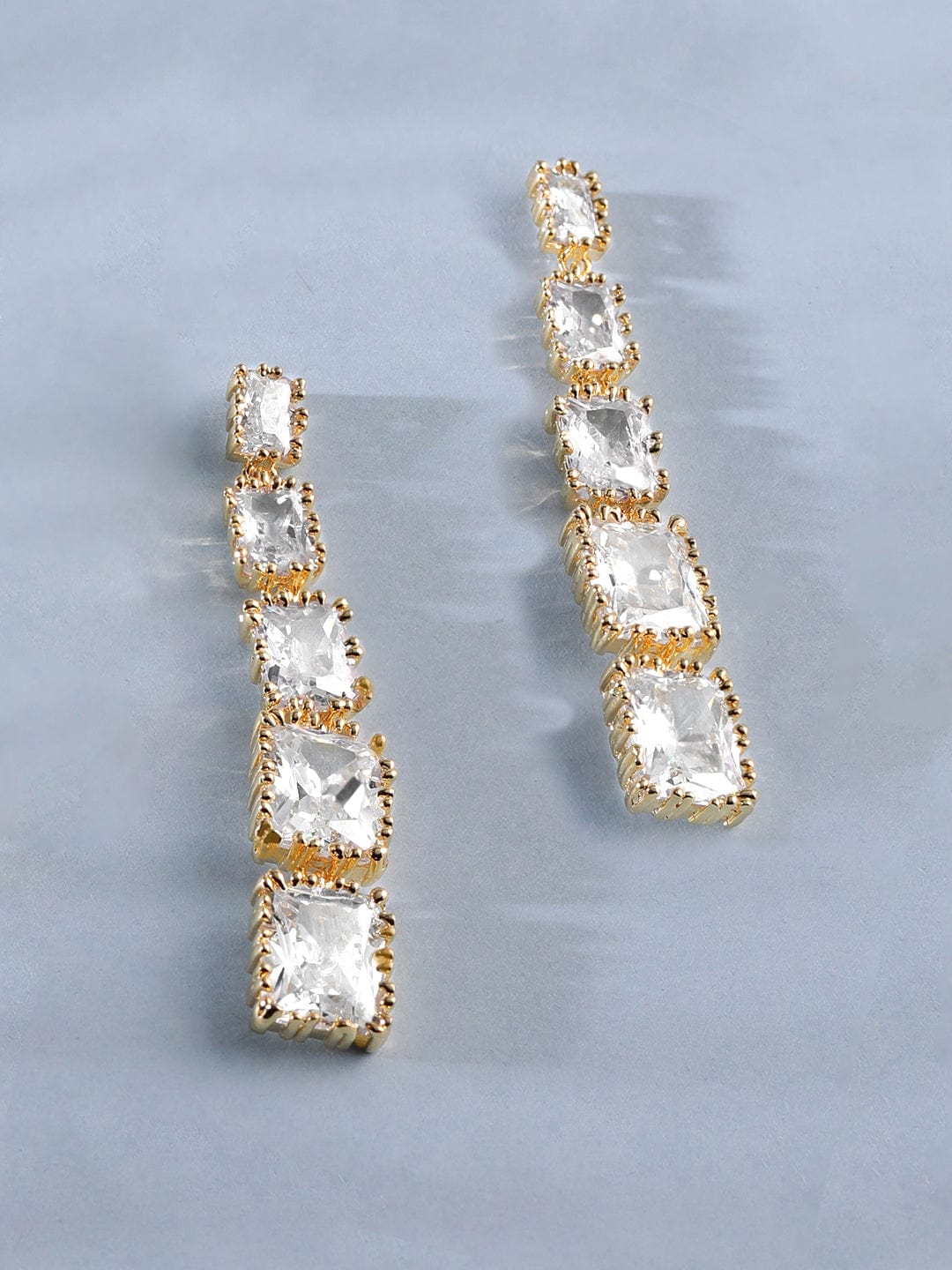 22K Gold plated Korean Crystals Statement dangle Earrings Earrings