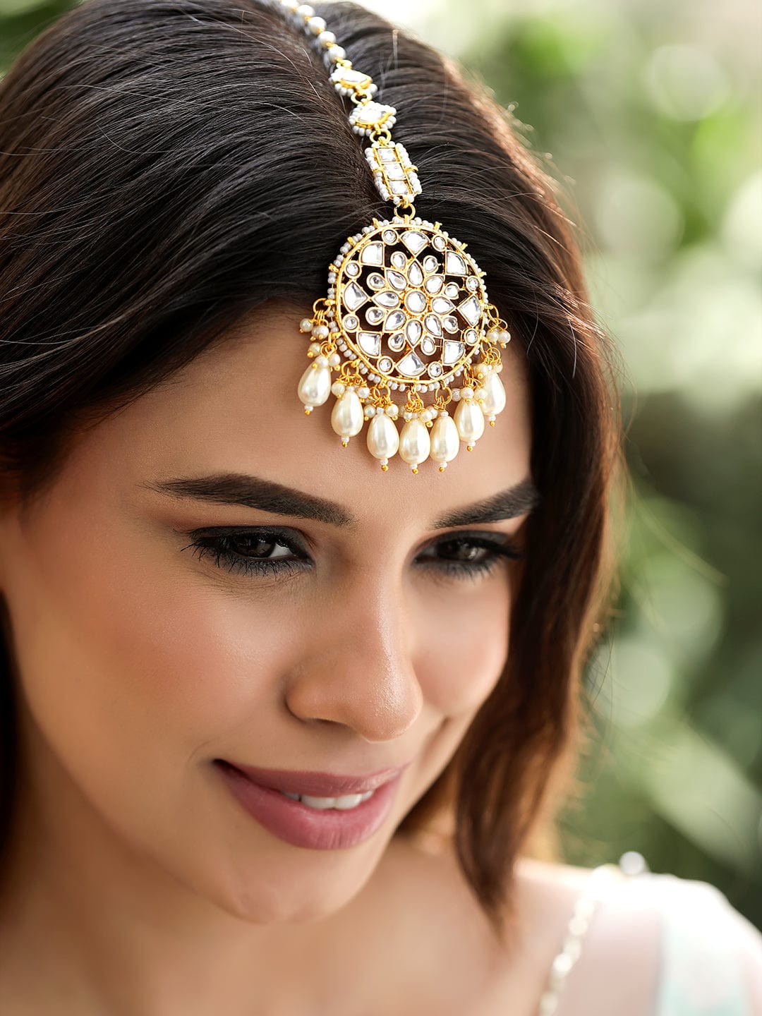 Flipkart.com - Buy Fancy Dealz Diamond stone Big Earrings and mangtika set.  Diamond Alloy Earring Set Online at Best Prices in India