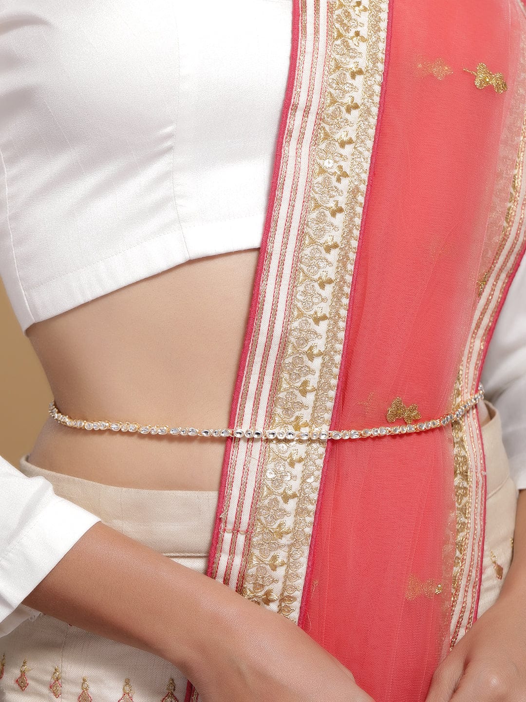 22K Gold Plated Kundan Studded Traditional Kamarbandh Saree Accessories