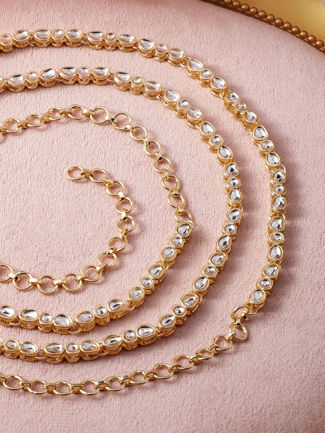 22K Gold Plated Kundan Studded Traditional Kamarbandh Saree Accessories