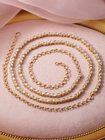 22K Gold Plated Kundan Studded Traditional Kamarbandh Saree Accessories