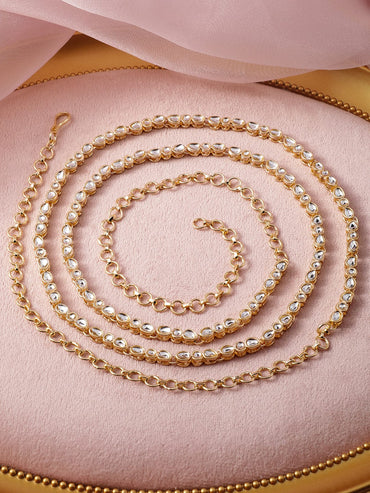 22K Gold Plated Kundan Studded Traditional Kamarbandh Saree Accessories