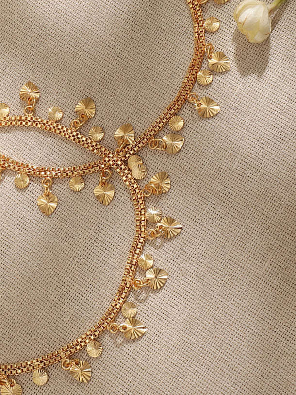 22K Gold-Plated Linked Chain Anklet Timeless Elegance for Your Ankles Accessories 
