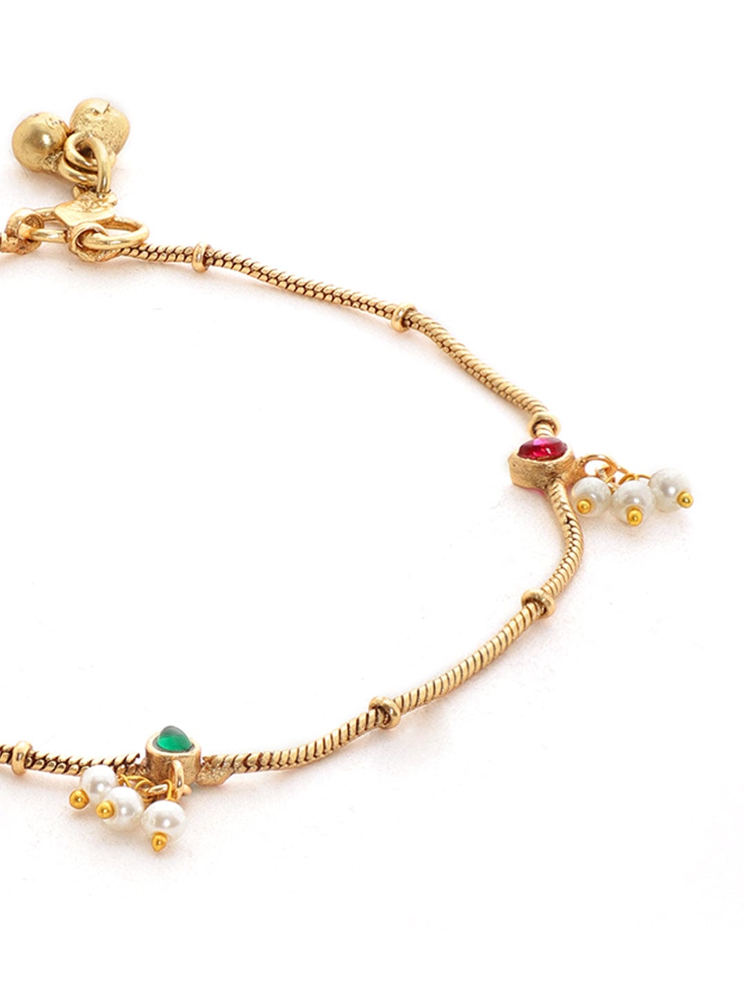 22K Gold plated Pearl beaded Sleek anklets Accessories 