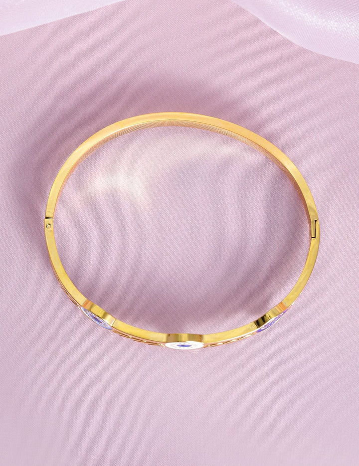 22K Gold Plated Stainless Steel Tarnish-Free Waterproof Evil Eye Enamel Bracelet Bracelet