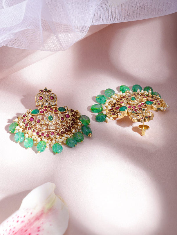 22K Gold-Plated Stone Studded Jewellery Set Necklace Set