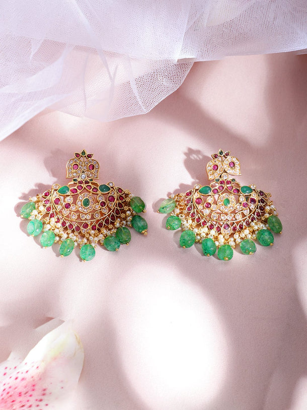 22K Gold-Plated Stone Studded Jewellery Set Necklace Set