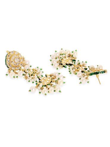 22k Gold plated triple layer pearl beaded kundan studded Jewellery Set Jewellery Sets