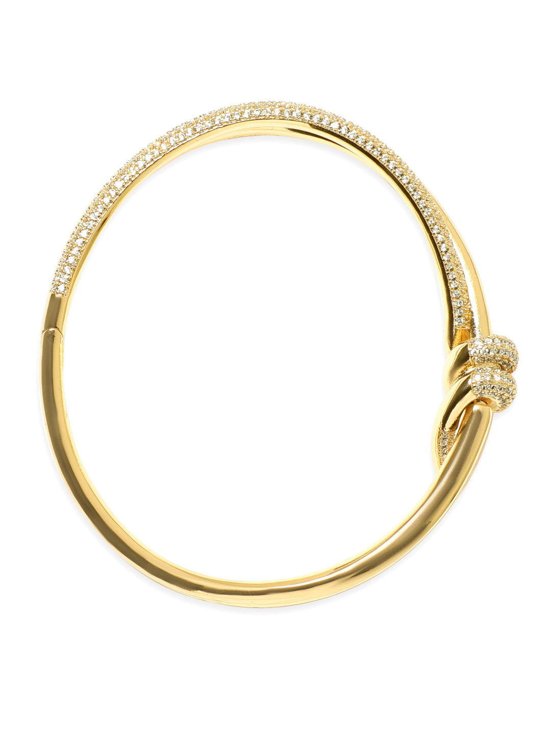 22K Gold plated Zirconia studded knot detail Chic bracelet Bangles & Bracelets
